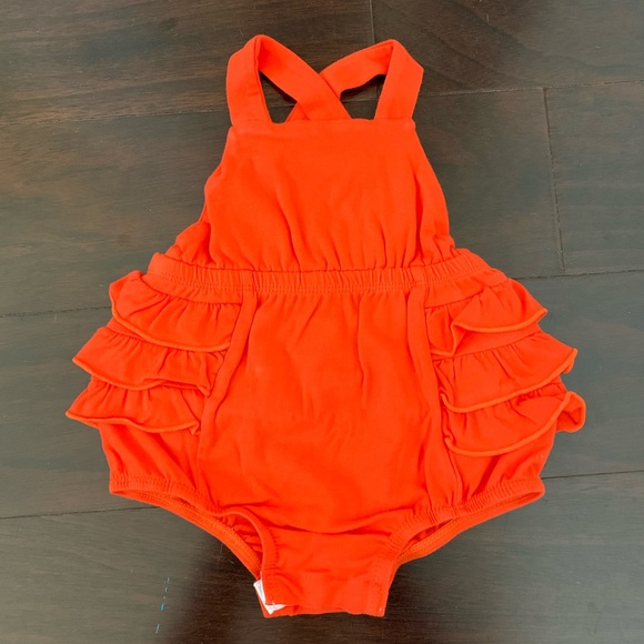 Alice + Ames Other - Alice + Ames sunsuit in mandarin red, size 6-9 mo